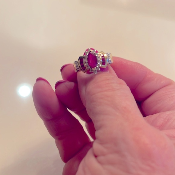 Ruby Diamond 14kGold Ring Size 6 - Picture 3 of 4